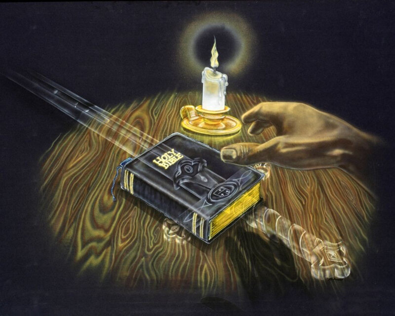 Hand Touching Bible