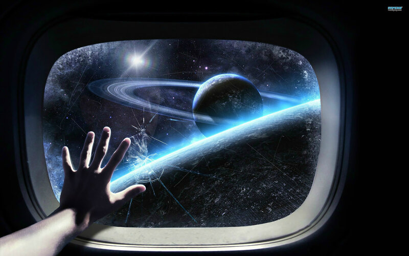 Hand Touching Spaceship Window