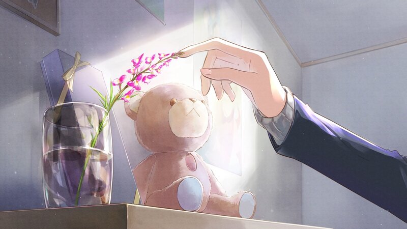 Hand Touching Teddy Bear