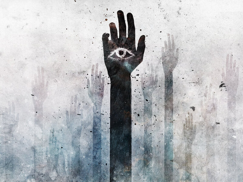 Hand with all-seeing eye