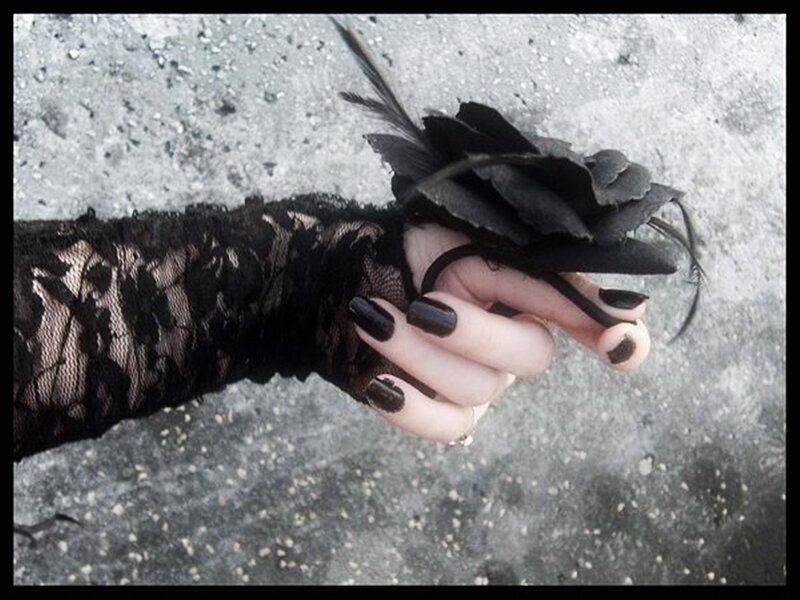 Hand with Black Lace Glove