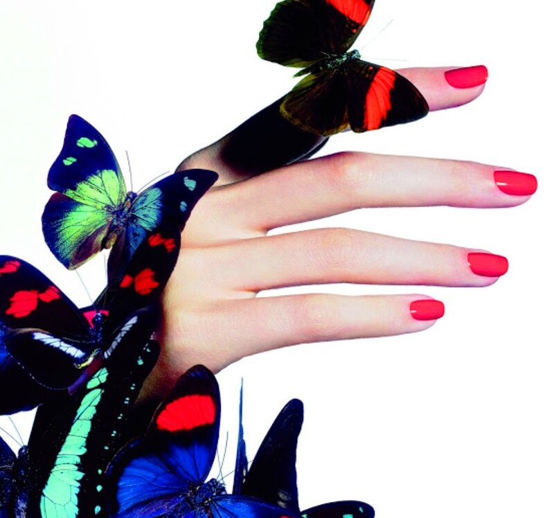 Hand with Butterflies — Red