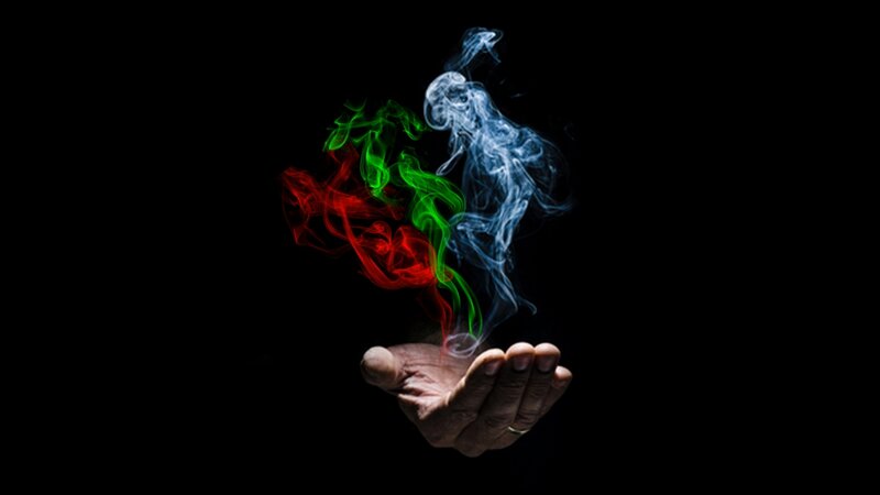 Hand with Colored Smoke