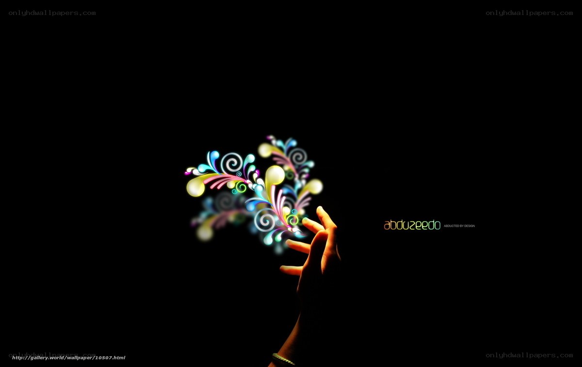 hand with colorful light design
