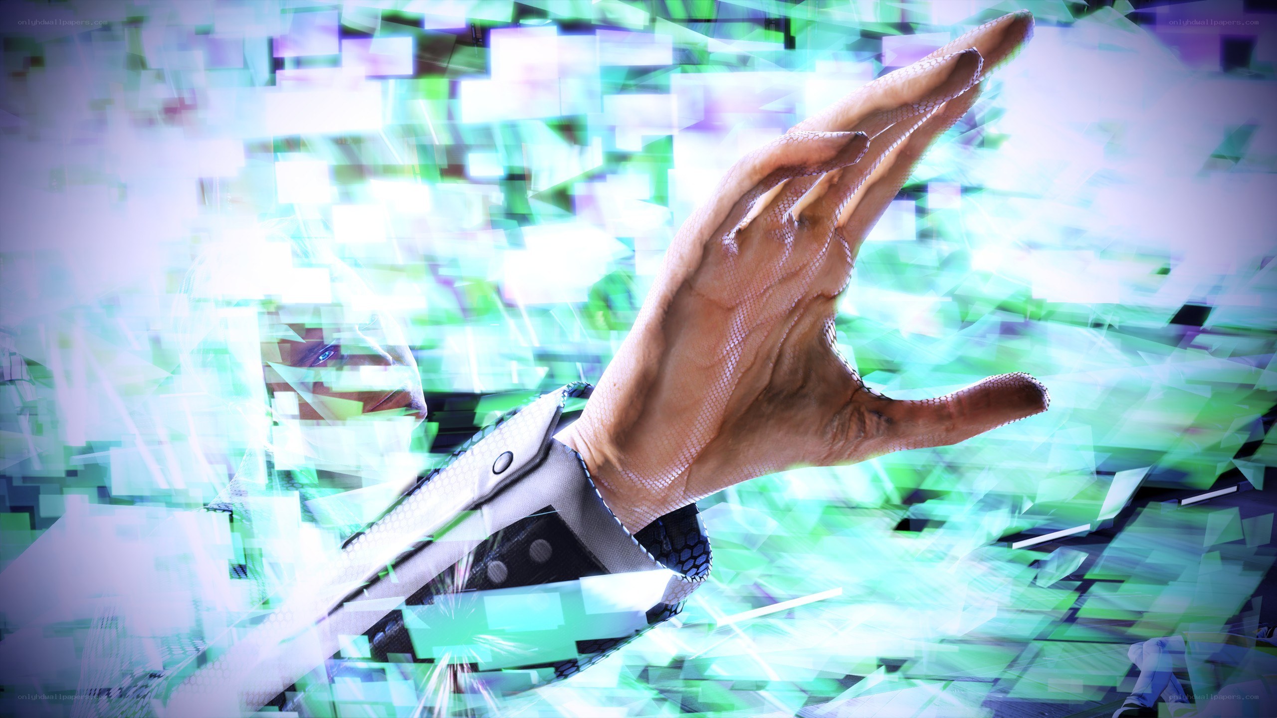 hand with cybernetic arm