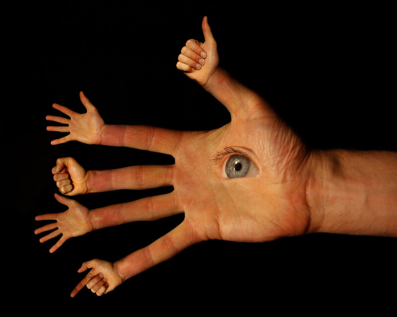 Hand with Eye on Palm — Black