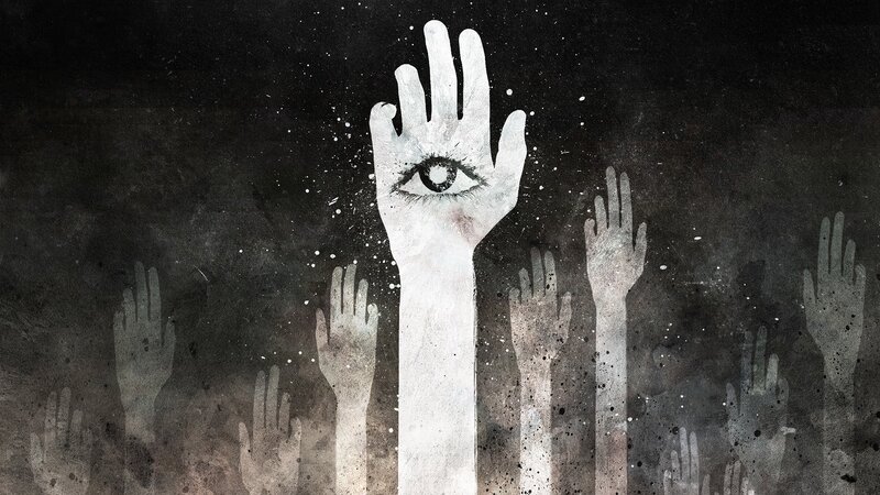 Hand with eye symbol