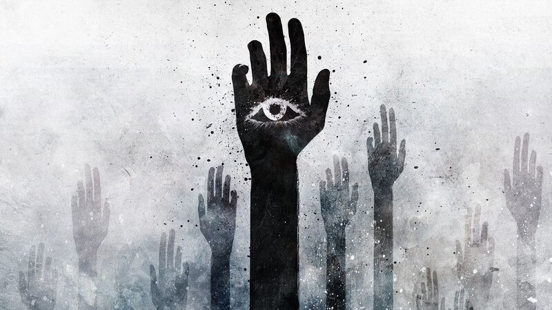 hand with eye symbol