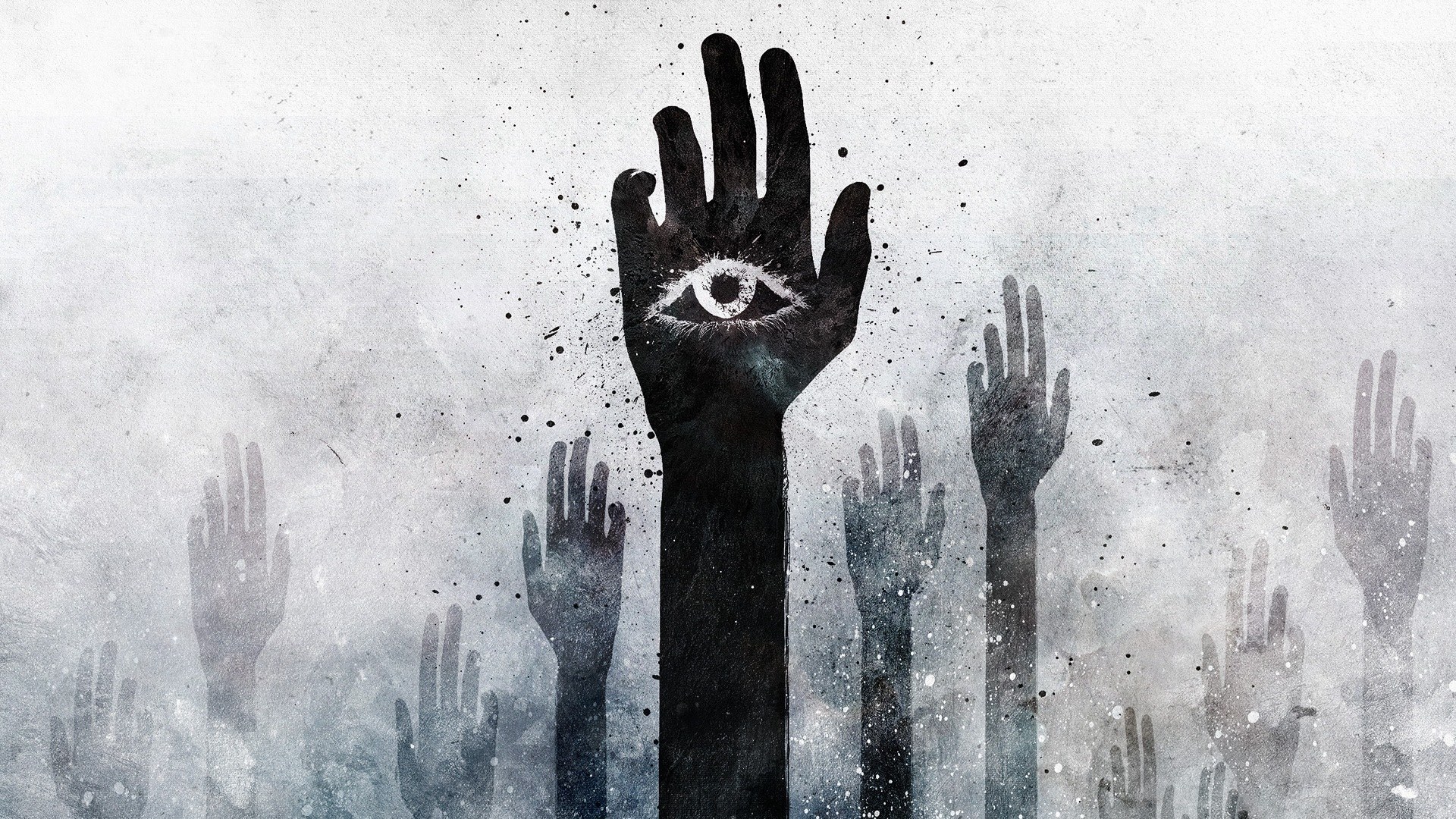 hand with eye symbol