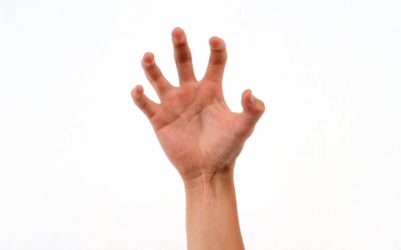 hand with fingers spread