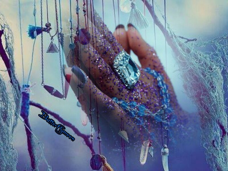 Hand with Glitter and Jewelry