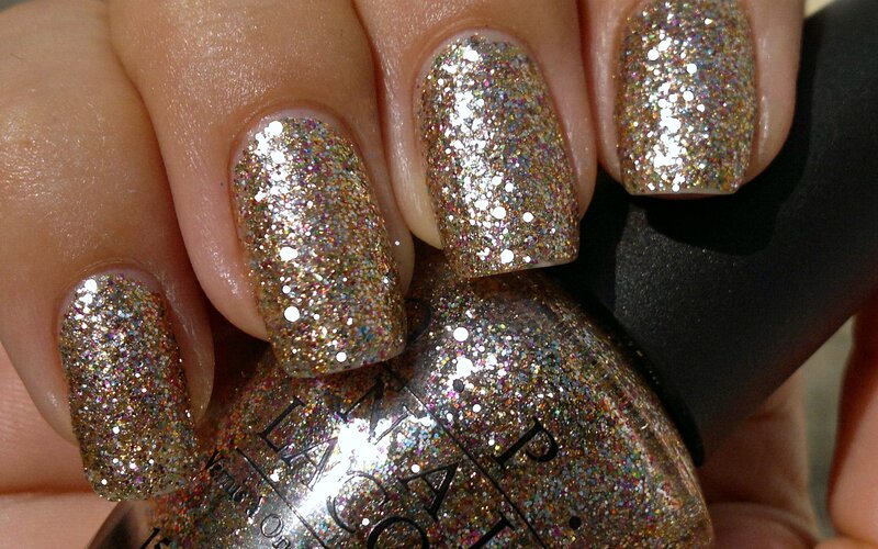 Hand with Glitter Nails