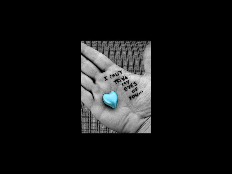 hand with heart and text