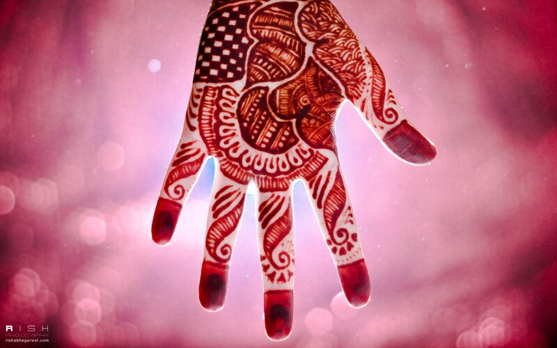 Hand with Henna Design — Pink