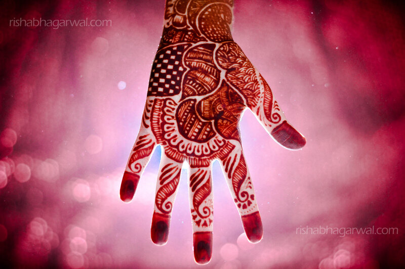 Hand with Henna Design — Red