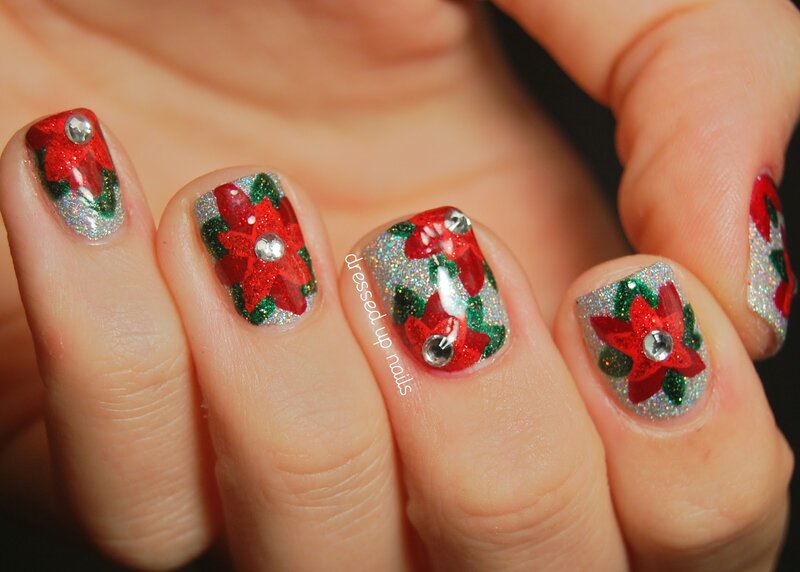 Hand with Holiday Nail Art