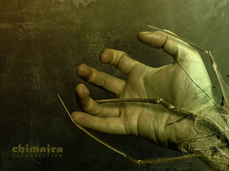 hand with insect appendages
