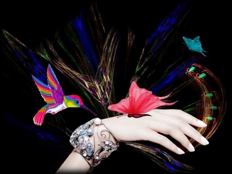 Hand with Jewelry and Birds