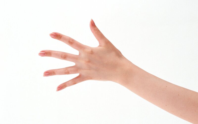 hand with manicured nails