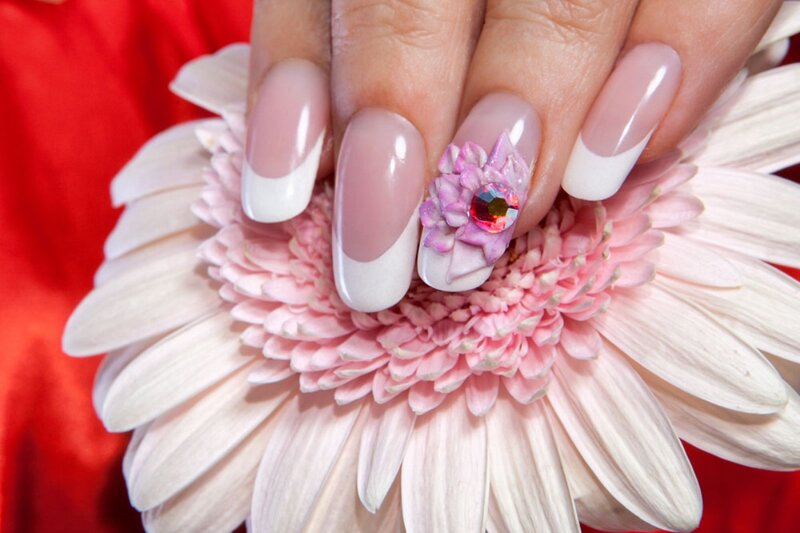 Hand with Manicured Nails — Pink, Calm, Photograph