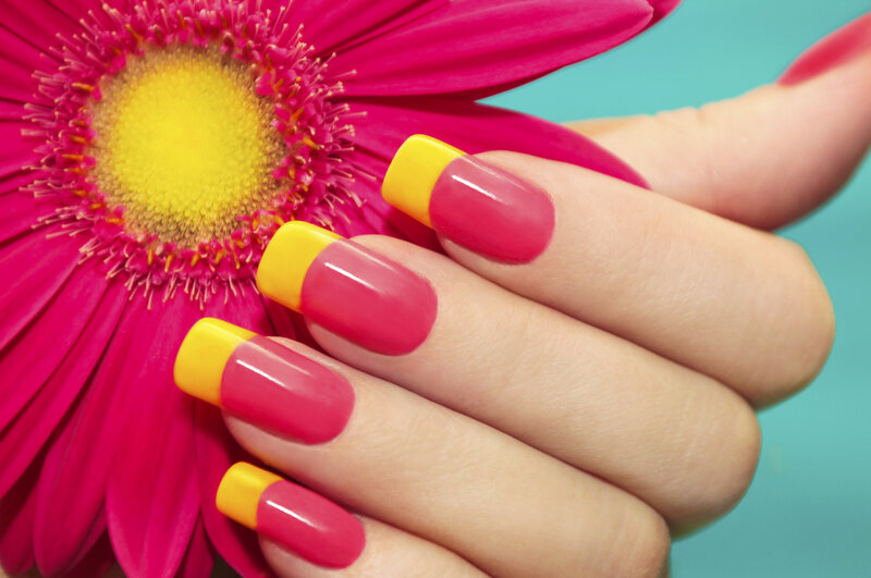 Hand with Manicured Nails — Pink, Vibrant, Photograph