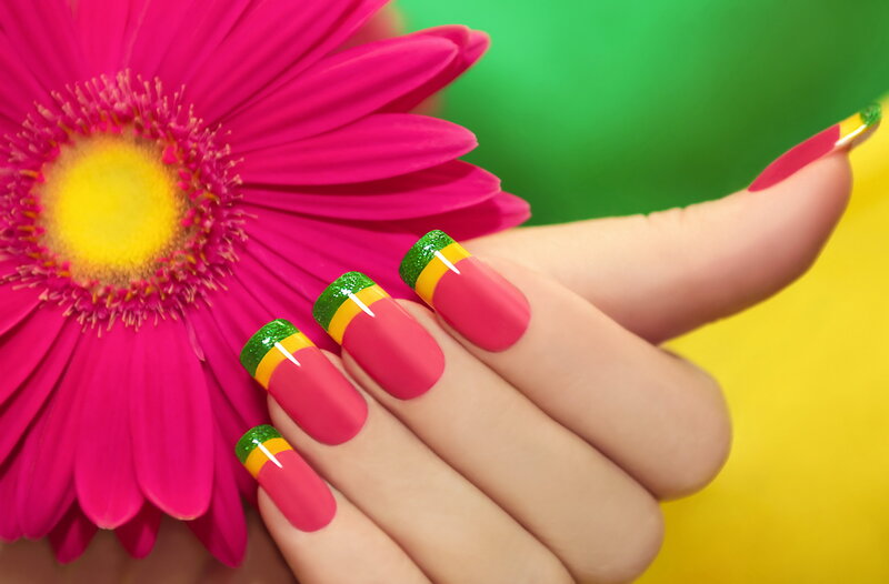 Hand with Manicured Nails — Pink, Vibrant