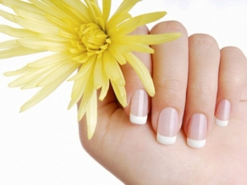 Hand with Manicured Nails — White