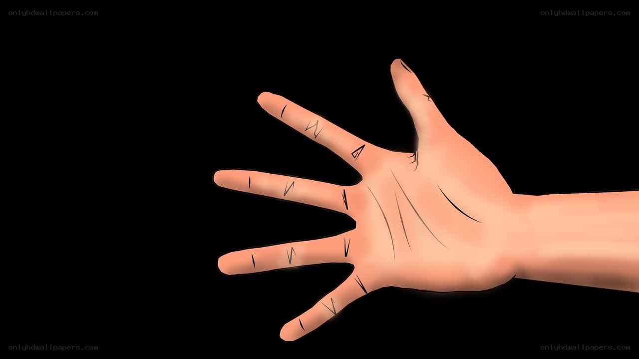 hand with markings