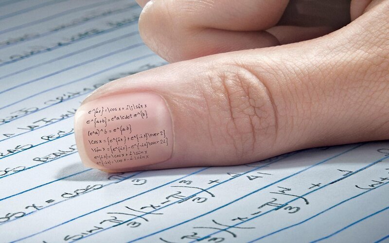 Hand with Math Equations