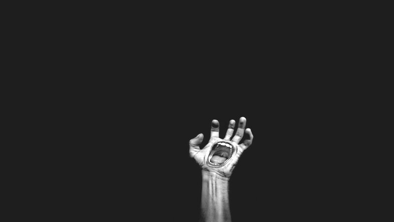 Hand with Mouth in Palm — Black