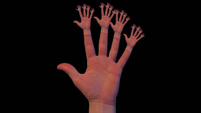 Hand with Multiple Hands — Black, Dramatic