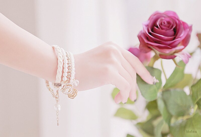 Hand with Pearl Bracelets