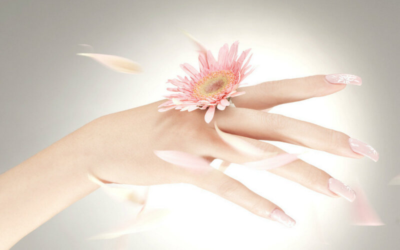 Hand with Pink Flower