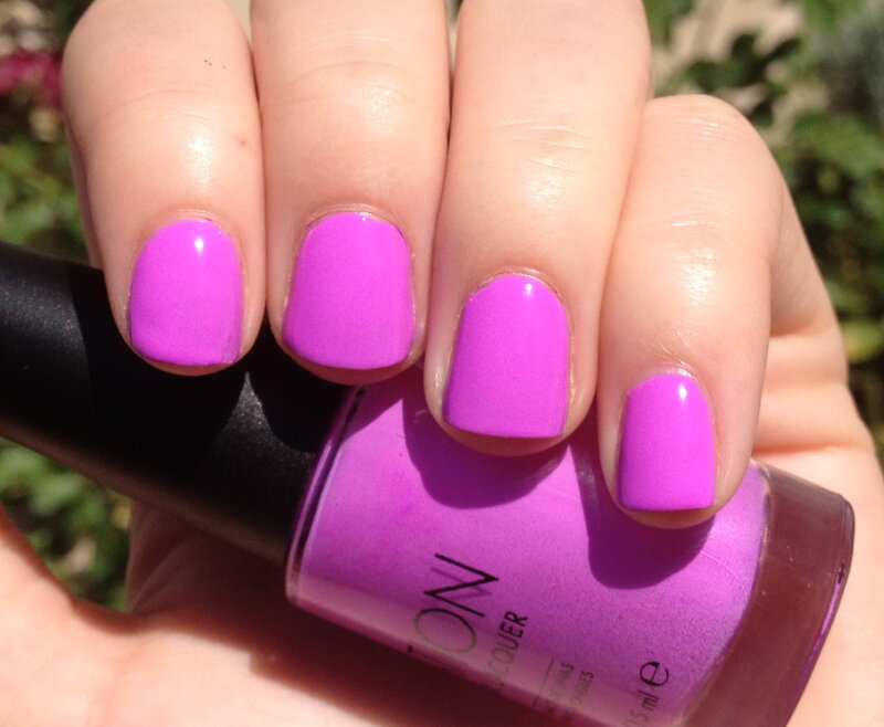 Hand with Purple Nails — Bright