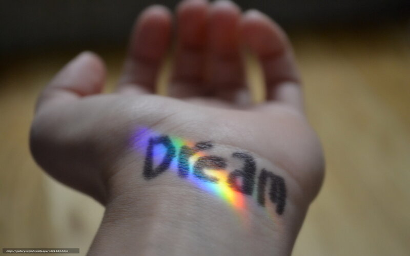 Hand with Rainbow Light — White