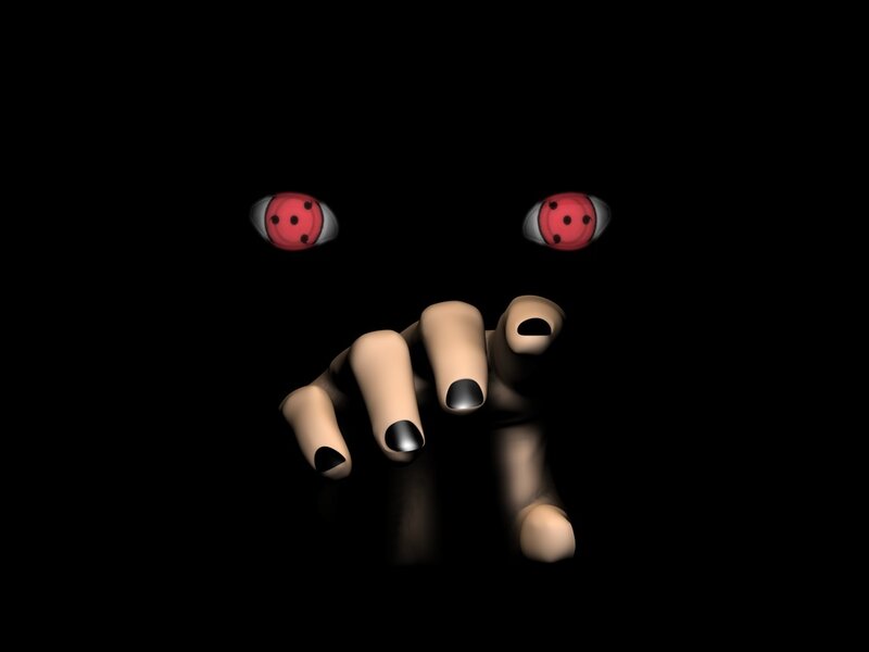 hand with red eyes