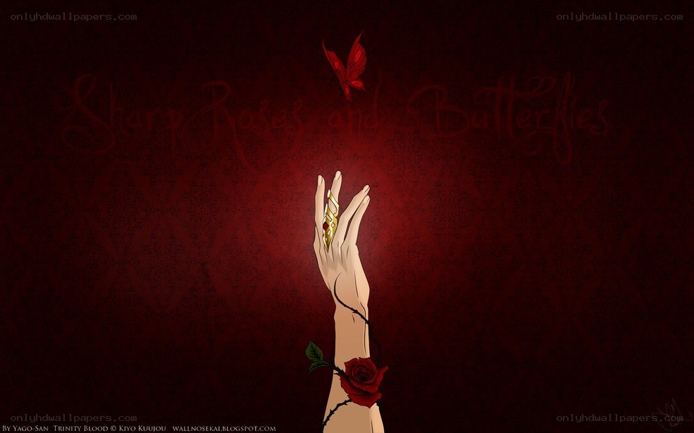 hand with rose and butterfly
