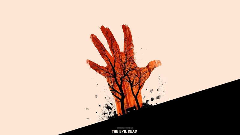 Hand with Tree Silhouette — Orange
