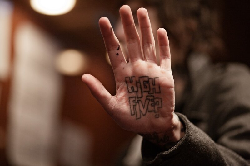 Hand with Writing on Palm