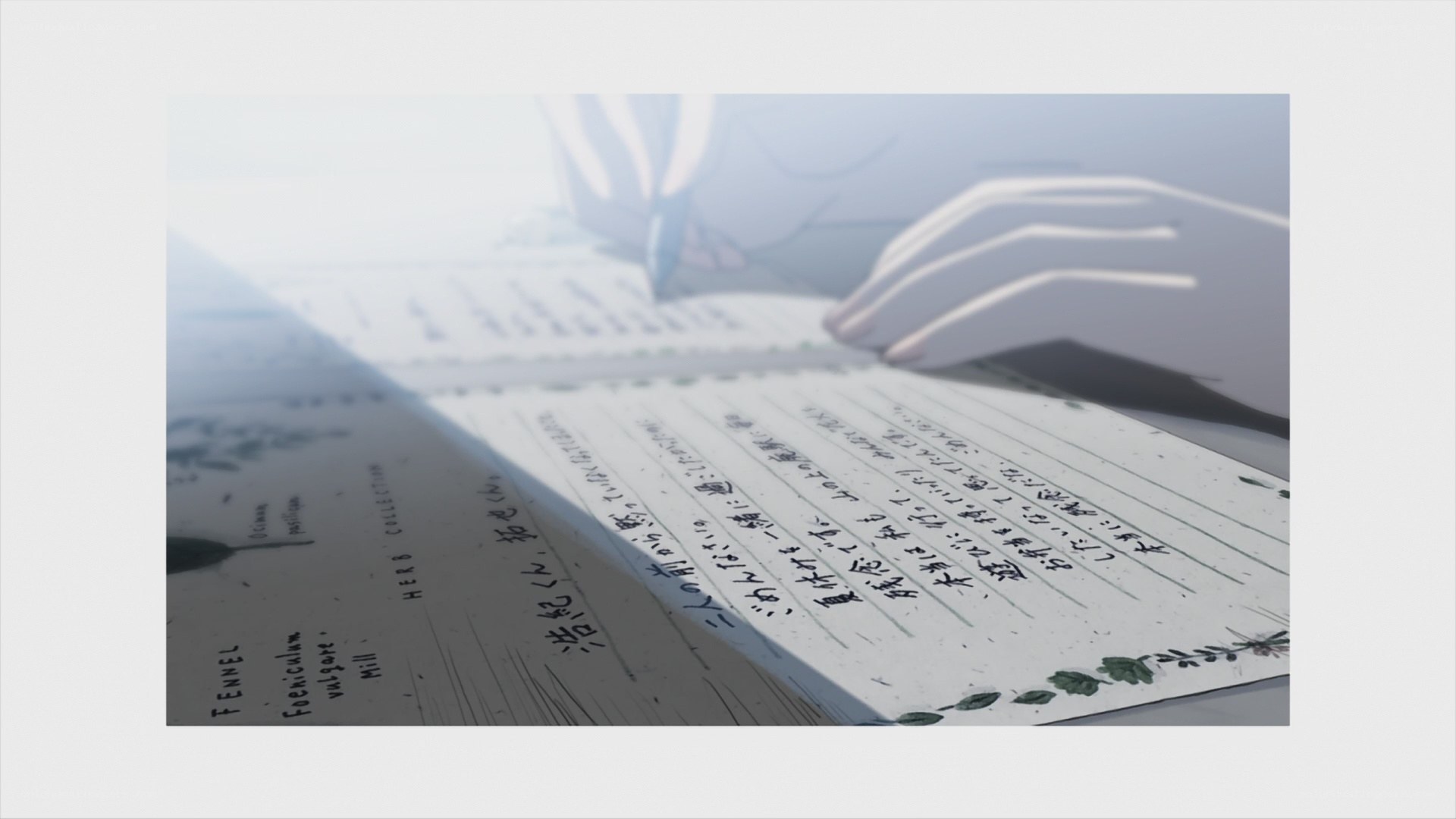 hand writing in notebook