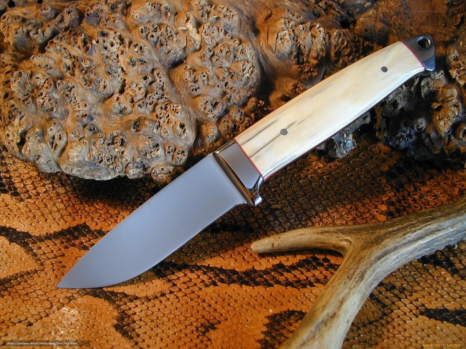 handcrafted knife on wood