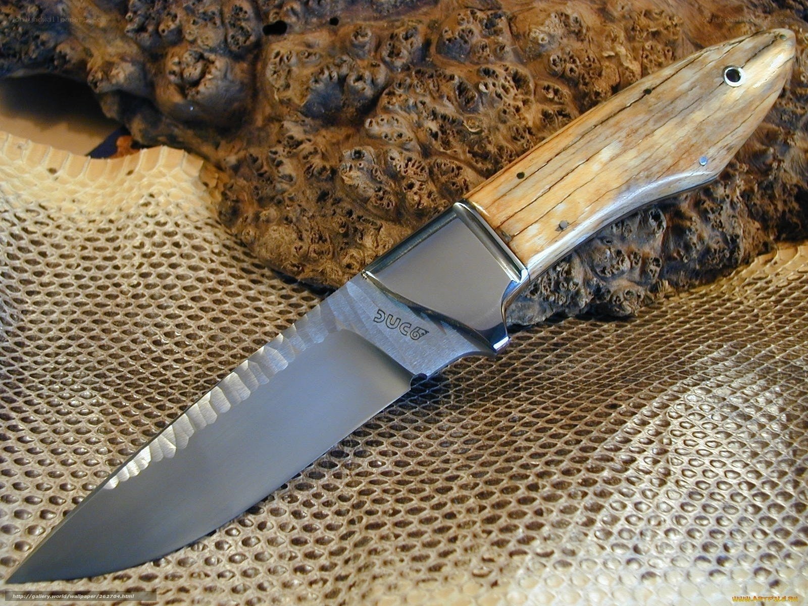 handcrafted knife with wooden handle
