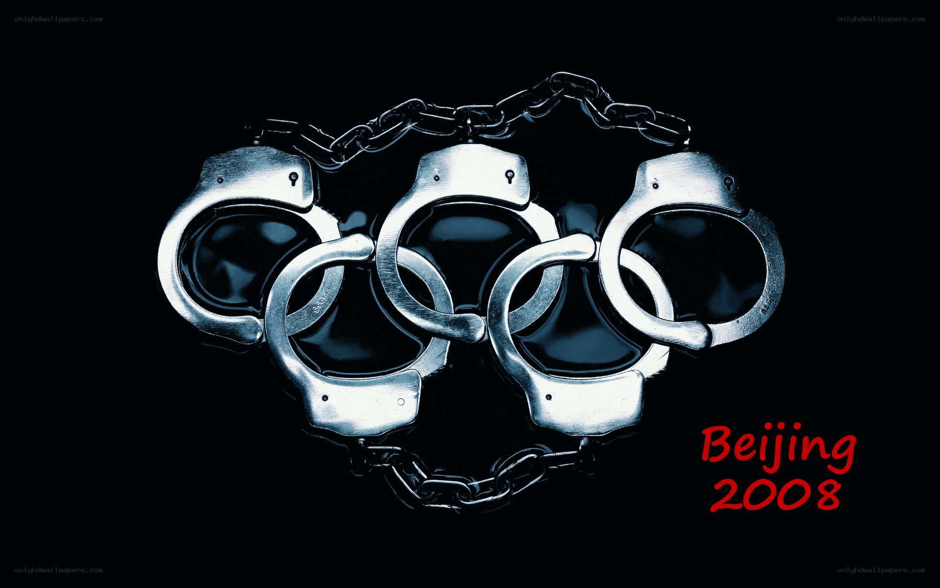 Handcuffs forming Olympic rings