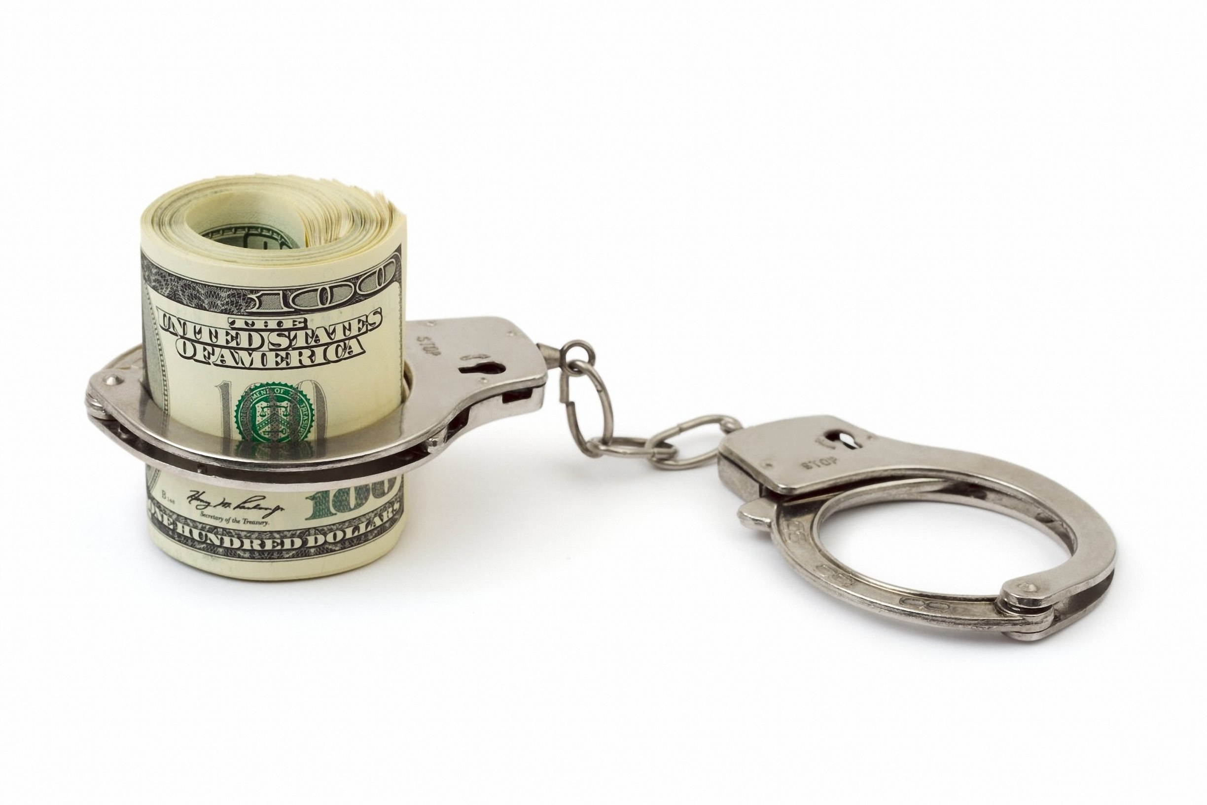 handcuffs with money roll