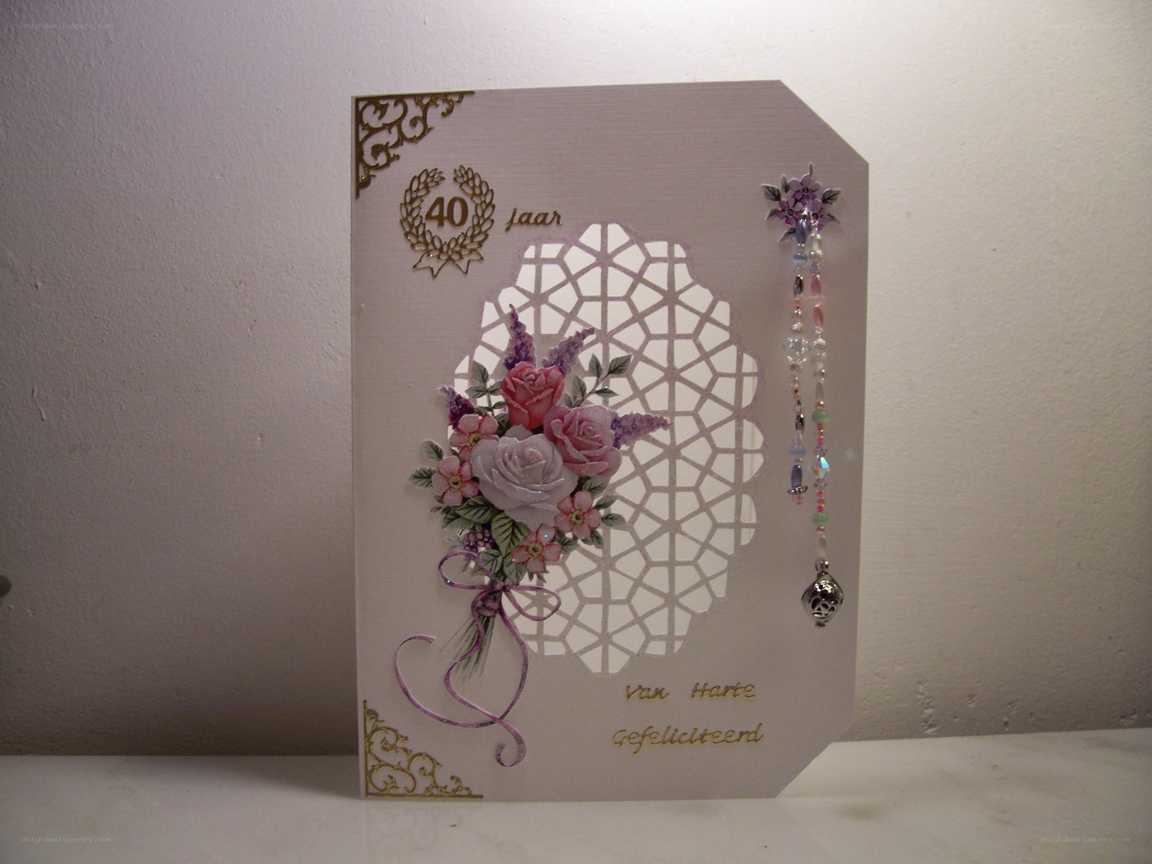 Handmade 40th anniversary card