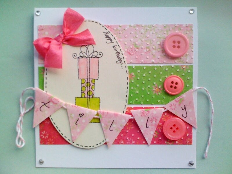 Handmade Birthday Card — Pink