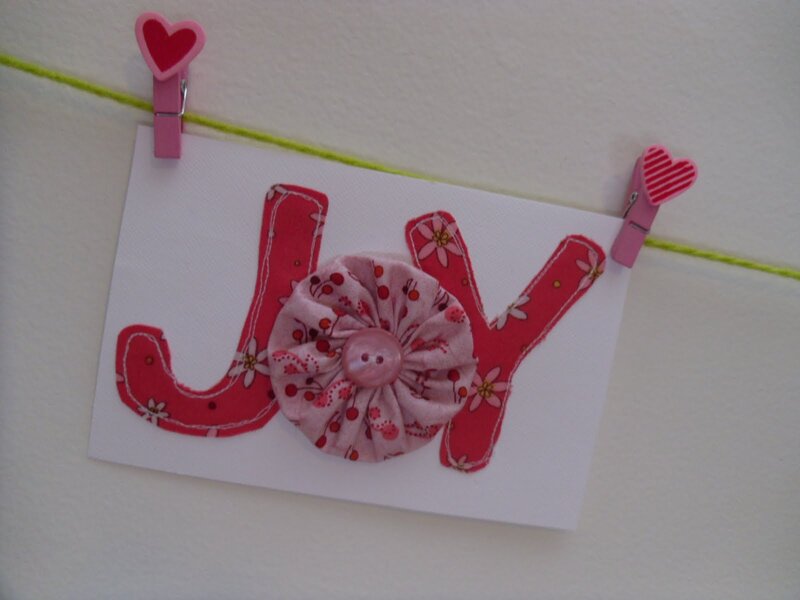 Handmade Card with Word Joy