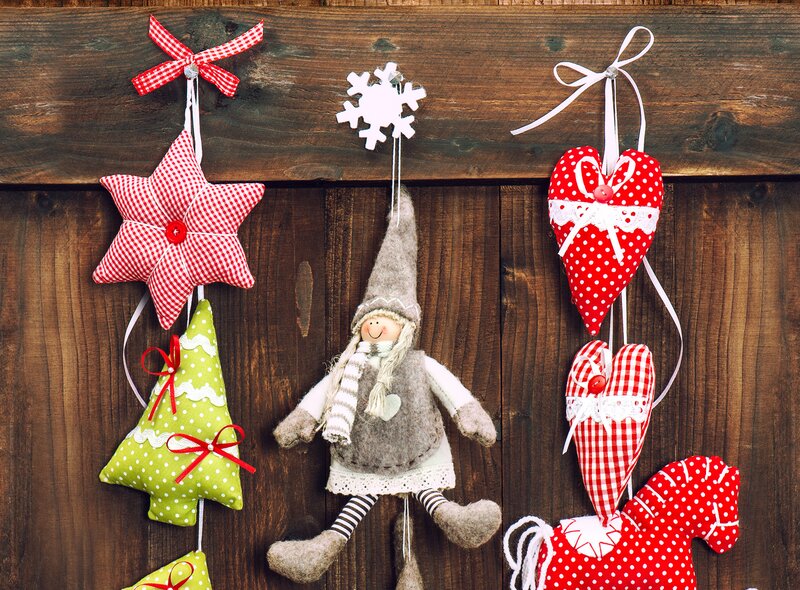 Handmade Christmas Ornaments — Red, Festive