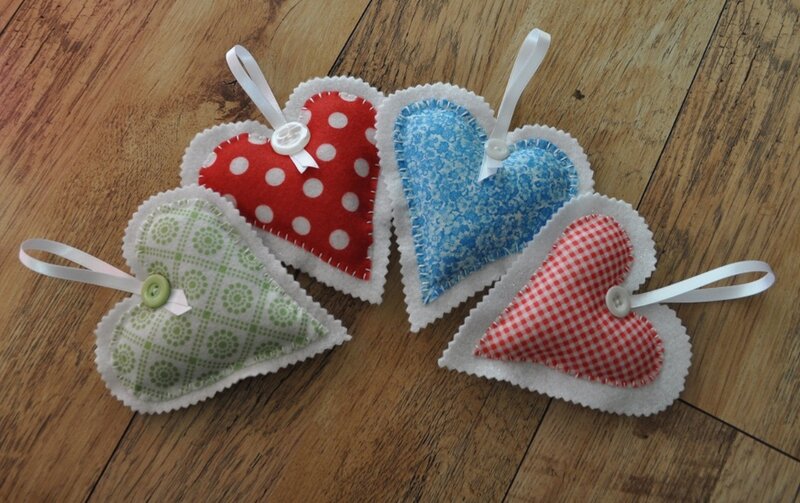 Handmade Fabric Hearts