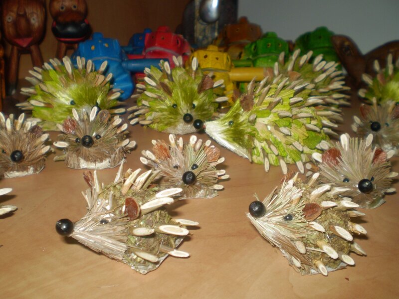 Handmade hedgehog crafts